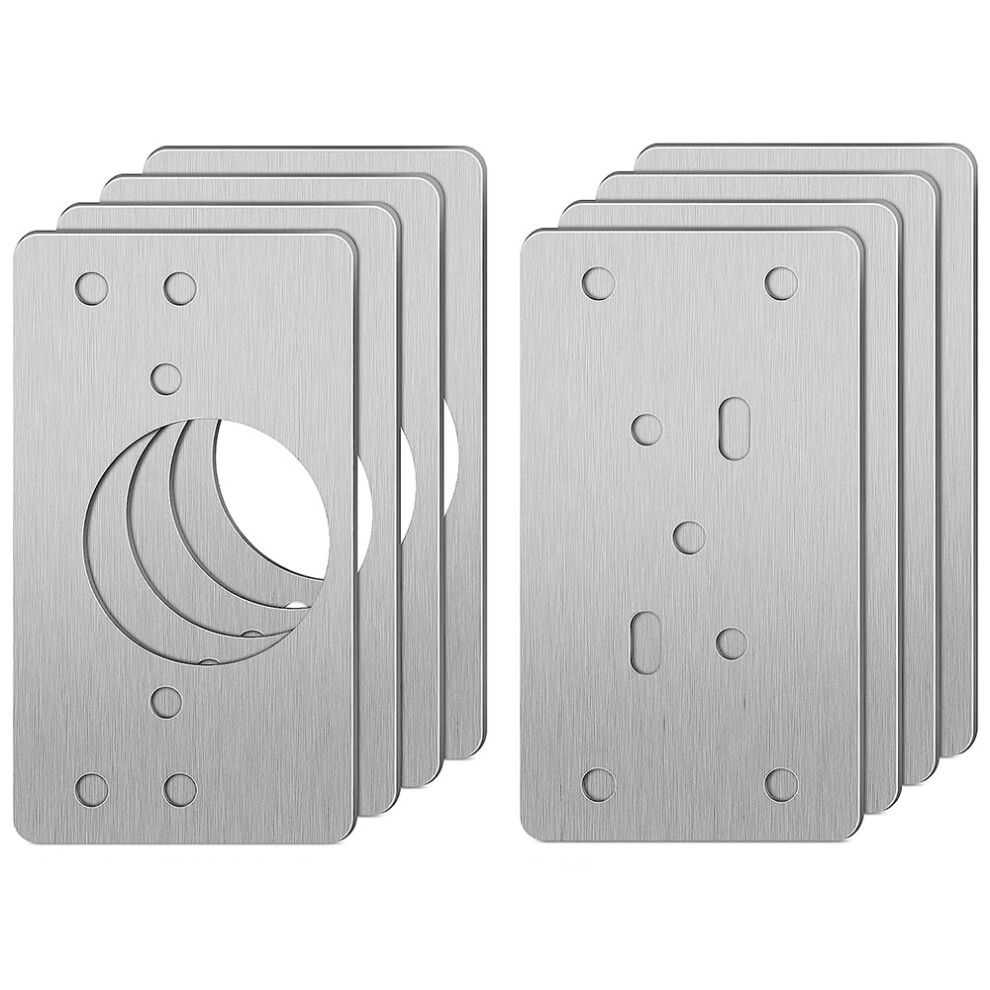 Self-Tapping Screws Compatible Hinge Repair Plate, Thickened Quality Material Fixing Plate For Furniture Door Repair With Tapping Hole (8Pcs) 9198585878785