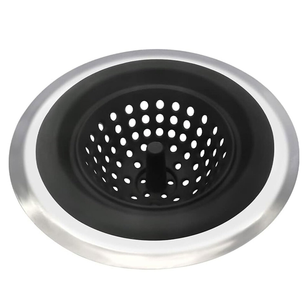 Kitchen Sink Strainer Stylish Black Easy To Clean Residue Filtering Odor Prevention Fits Most Sinks 9323874404660