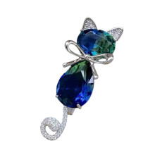 Adorable broche féline en strass, broche de Corsage, bijoux en-C