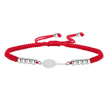 Bracelet à breloques pour raquette-Corde rouge de couleur acier
