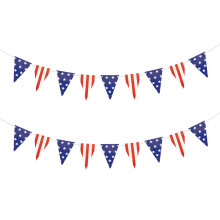 Décoration patriotique d'une qualité exceptionnelle : guirlande de fanions en papier épais et tissu naturel de première qualité, tapis en