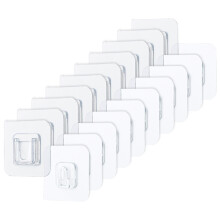 Selbstklebende Wandhaken, transparentes Montage-Set, geeignet für verschiedene Wandmaterialien wie Marmor und Glas, bohrfreie Montage, robust und