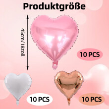 Ballons en forme de cœur en aluminium rose nacré ultra-brillant et résistant, pour égayer toutes vos fêtes. Couleurs vives et éclatantes. 45,7