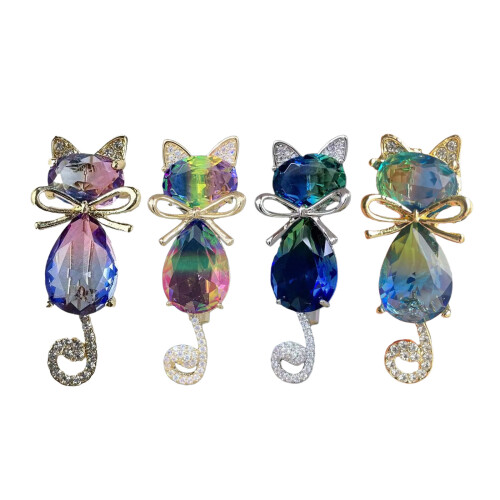 Belle broche en alliage de strass Kitty, accessoire pour la-B 1