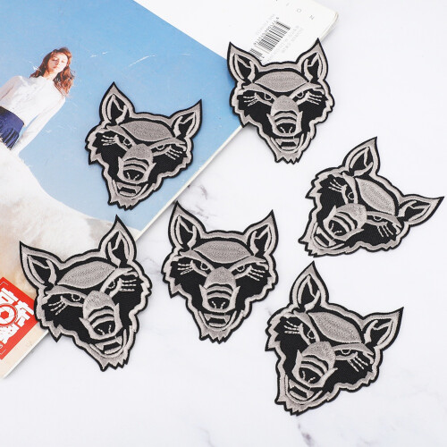 6 Stück niedlicher Wolfsjunges Patch Wolfskopf zum 1