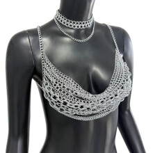 Chaîne de poitrine moderne, bijoux de corps, thème Punk, chaîne