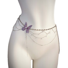 Shining Butterfly Waist Chain Body Jewelry Fringed Chain Belt