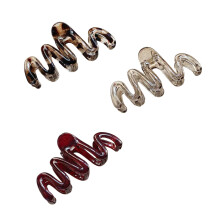 3Pcs Wavy Grip Hair Claw Strong Hold Long Hair Women's Fashion