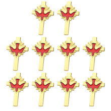 Set aus 10 Stück Anstecknadel mit-Goldfarbenes Rot