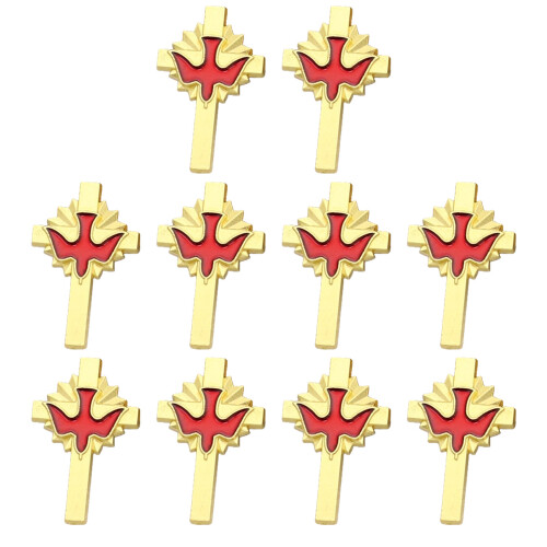 Set aus 10 Stück Anstecknadel mit-Goldfarbenes Rot