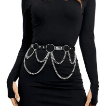 Vrouwen Punk Mode-accessoire Multi Chain Belt Verstelbare Gothic