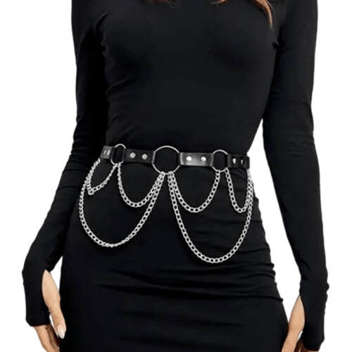 Vrouwen Punk Mode-accessoire Multi Chain Belt Verstelbare Gothic