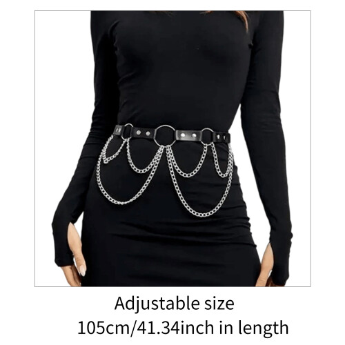 Vrouwen Punk Mode-accessoire Multi Chain Belt Verstelbare Gothic 2