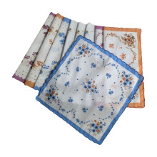 9 White Cotton Handkerchiefs Vintage Florals Lace Embroidery