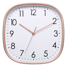 Contemporary Square Wall Clock Quiet Operations Large-rose gold