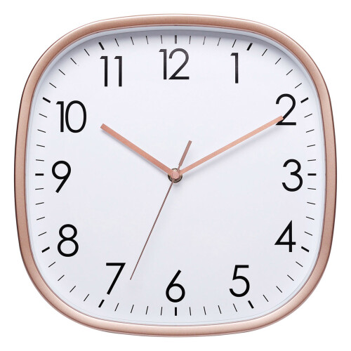 Contemporary Square Wall Clock Quiet Operations Large-rose gold