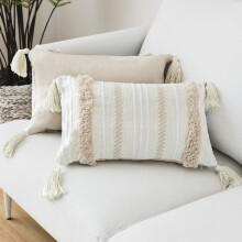 Față de pernă decorativă cu accent grilă, față de pernă lombară dreptunghiulară Boho 30x50cm, decor simplu tricotat cu stil rustic pentru