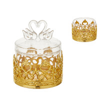 Set of 12 Plastic Sugar Container Case Candy-golden swan heart