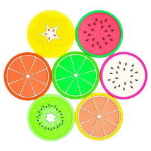 Conjunto de porta-copos antiderrapantes em formato de frutas para sala de estar, ecológicos e próprios para lava-louças, em várias cores, que