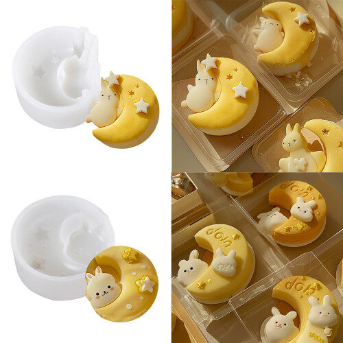 Moon Rabbits Mooncakes Mould Silicone Mousse Cake-Moon Rabbit C 2