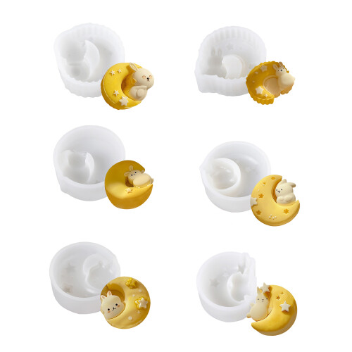 Moon Rabbits Mooncakes Mould Silicone Mousse Cake-Moon Rabbit C 1