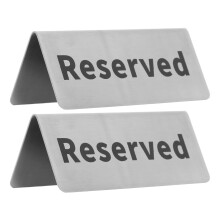 Durable Stainless Steel Table Tent Sign Double Sided View Sturdy Reserved Seating Sign Reusable For Restaurant Banquet Wedding Event