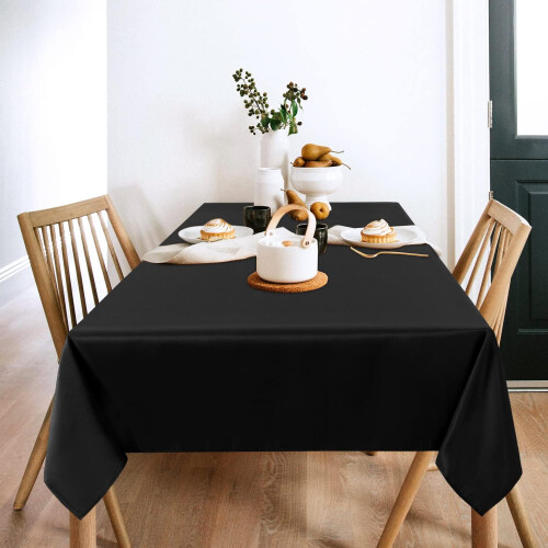 Toalha de mesa retangular, resistente ao calor e lavável, para mesas de 152 x 213 cm (60 x 84 polegadas), bege, impermeável e fácil de limpar, 1