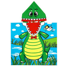 Kinderbadheld, zachte, sneldrogende microvezel strandhanddoek met capuchon, makkelijk te dragen cape voor kinderen van 3-8 jaar.