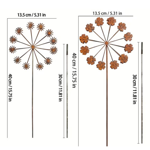 Metallblumen für draußen, Gartenpfähle, dekorative-DN 2