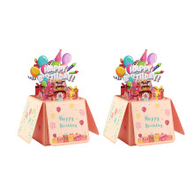 Carte de voeux d'anniversaire à impression colorée,-2 ensembles