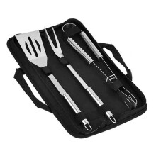 Set per grigliate di eccellenza: pinze per barbecue con blocco, utensili lavabili in lavastoviglie, accessori portatili per grigliate indimenticabili