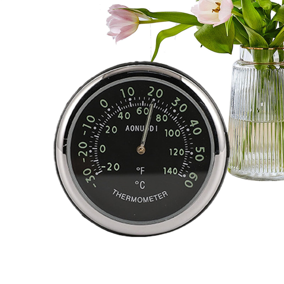 Car Dashboard Clock And Temperature Gauge With Luminous Display, Steel Frame Hygrometer For Cars 9105992788538