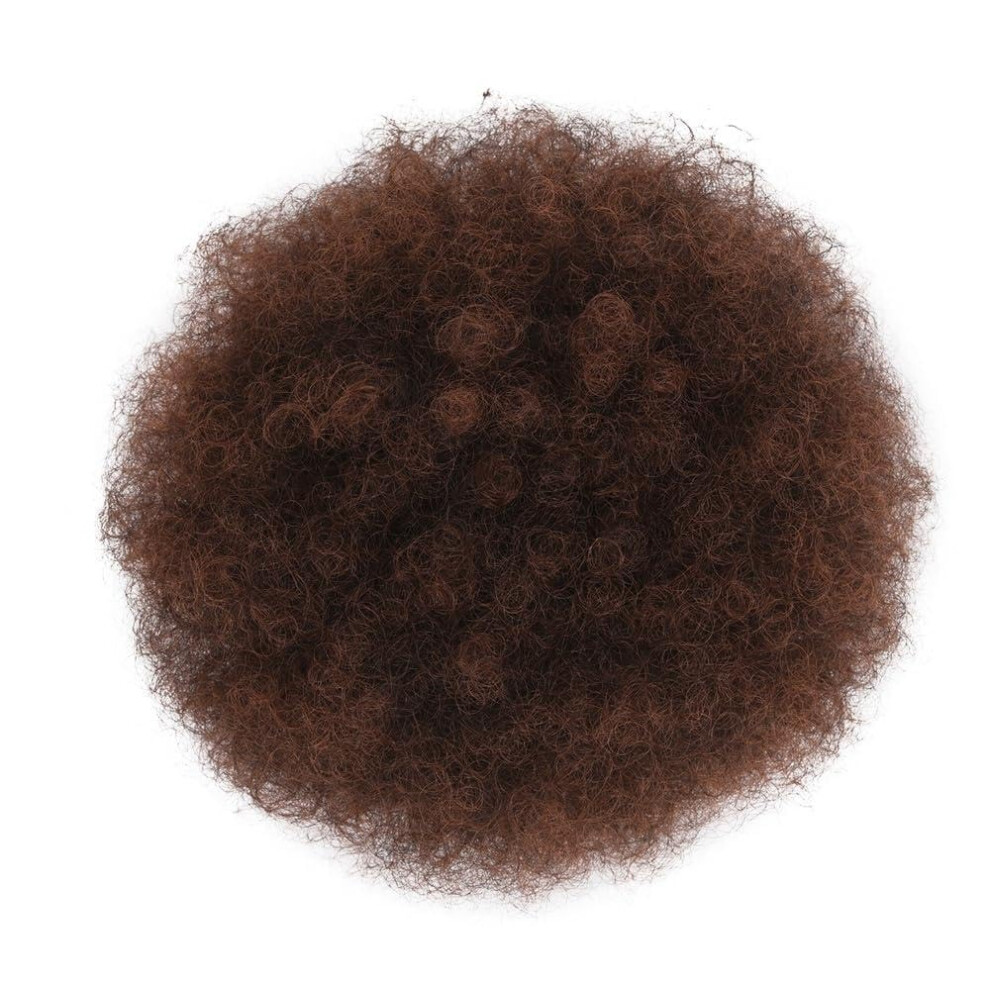 Unisex Afro Puff Drawstring Ponytail Hairpieces Short Kinky Curly Synthetic Hair Bun Extensions Color 1B/33 Short Length