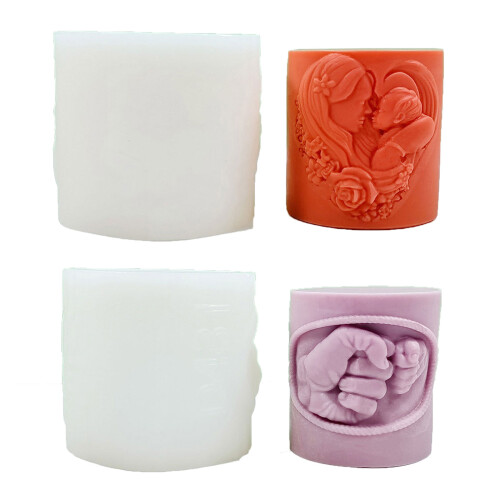 Zylinderförmige Gipsformen, Duftkerze, Silikonform, Beton,-D430 1
