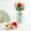 Moderne simulatie bloem elegante eettafel-wit verloop geel 3