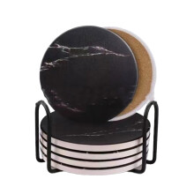 Absorção rápida de água, base antiderrapante, design em mármore, porta-copos de cerâmica, personalizados para decoração em diversas ocasiões.