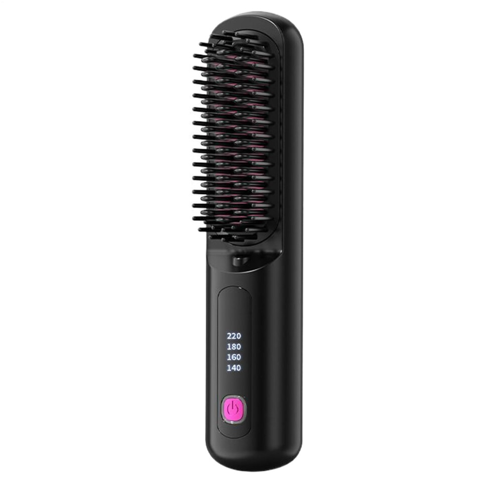 Wireless Straightener Cordless Hair Comb 1.77x8.07in Fast Heating Rechargeable With 4 Adjustable Levels Travel Brush