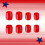 24x Independence Day Press On Nail Square False Nail Full Cover 7