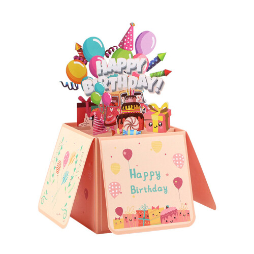Colorful Celebration Greeting Card Eye Catching 3D Boxes-2 sets 1