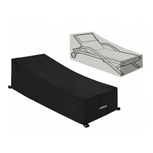 Duurzame buitenhoes, zwarte ligstoelhoes met waterdichte PVC-coating en Oxford-stof voor tuinmeubilair (210x75x40/80cm)