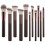 Ensemble de pinceaux de maquillage 11 pièces,-11 sacs OPP marron 1