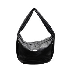 Sac à bandoulière en cuir PU tendance, sac à main sous les-Noir