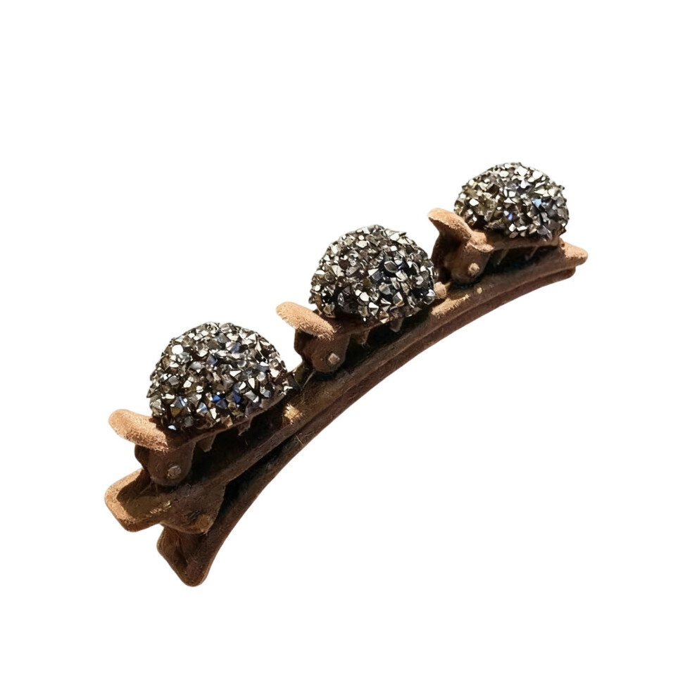 Braided hair clip with multi-layer hollow forehead clip-Coffee