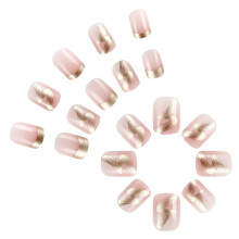 Faux ongles artificiels carrés et courts à pointe française