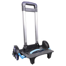 Chariot pliable à 6 roues, sac à dos avec poignée-Bleu foncé.