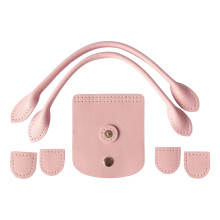 DIY Crochet Bag Making Bag Handles Snap Button Flap Cover-Pink