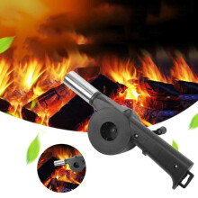 Soffiatore ad aria a manovella per barbecue all'aperto, ventilatore manuale portatile con corpo in ABS e uscita dell'aria in metallo, ventilatore per