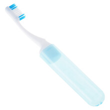 Brosse à dents de voyage pratique pliante pour adultes,-Bleu