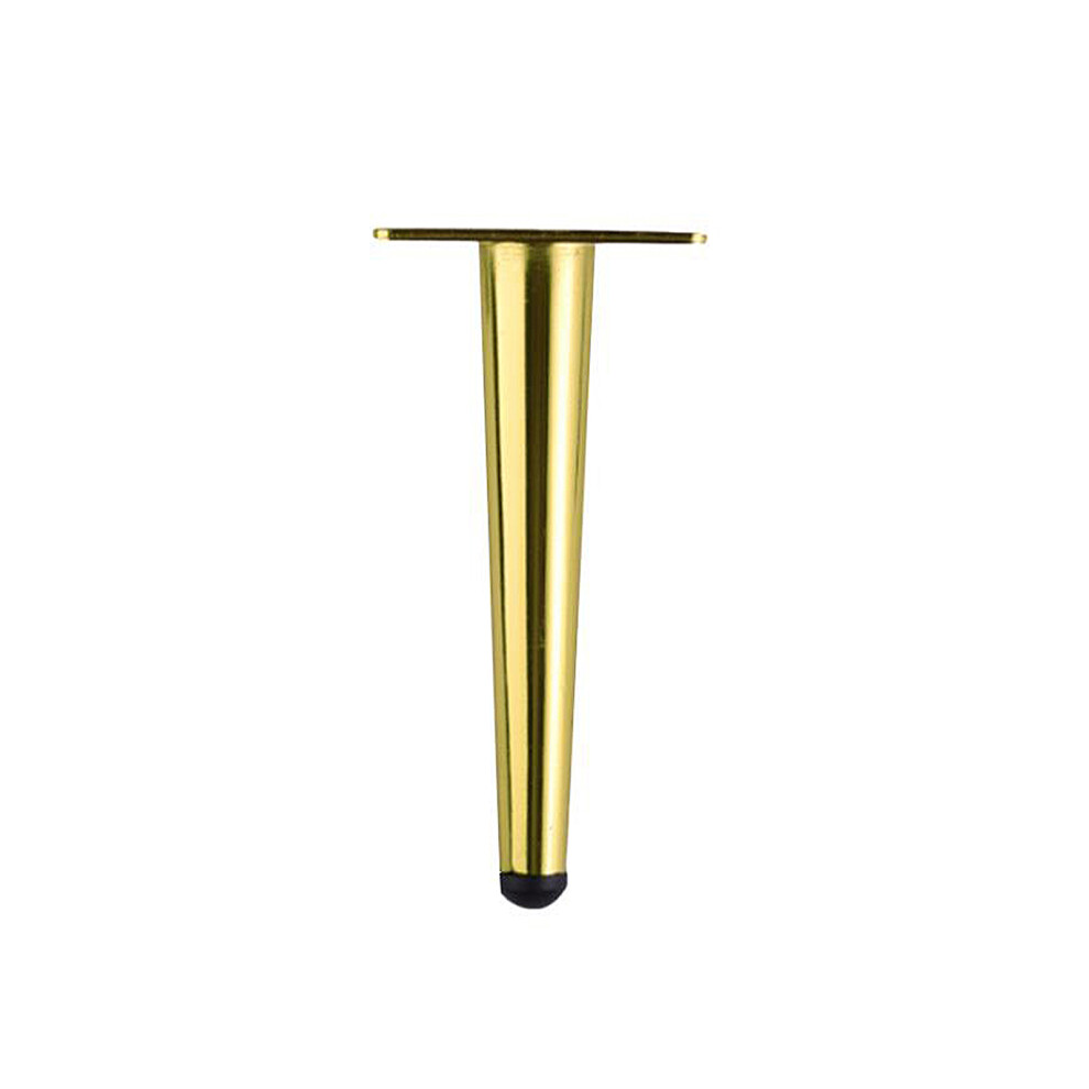 Metal Furniture Legs Gold Tone, Sturdy And Durable Round Tapered Legs With Rubber Pads For Sofa Cabinet Table Chair Bed, Adjustable Feet For Stability 9198585881716