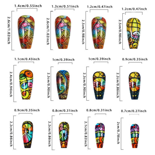 Faux ongles d'aspect naturel, 24 pièces, couverture complète, 2